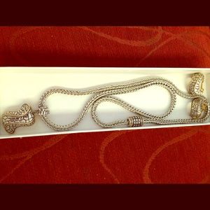 Silver Necklace with a pendant and earrings